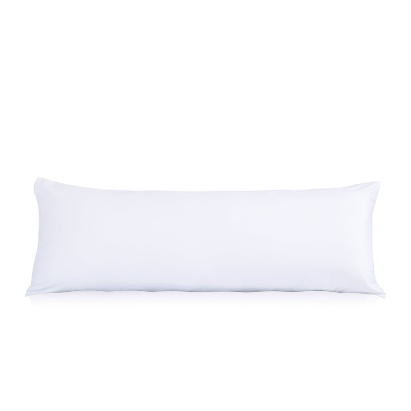 EVOLIVE غطاء وسادة جسم من الألياف الدقيقة فائقة النعومة Evolive 21"x54" مع إغلاق بسحاب مخفي (غطاء وسادة جسم 21"x54"، أبيض) - Image 1